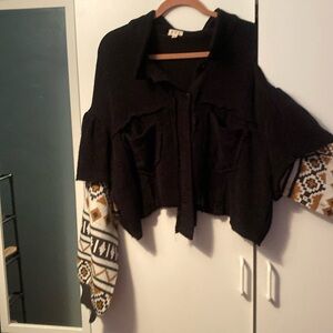 POL slightly cropped button-down sweater